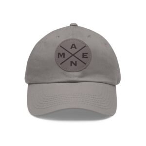 Amen, Dad Hat with Leather Patch (Round)